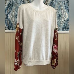 Twenty Second Floral Balloon Sleeve Top, Size M